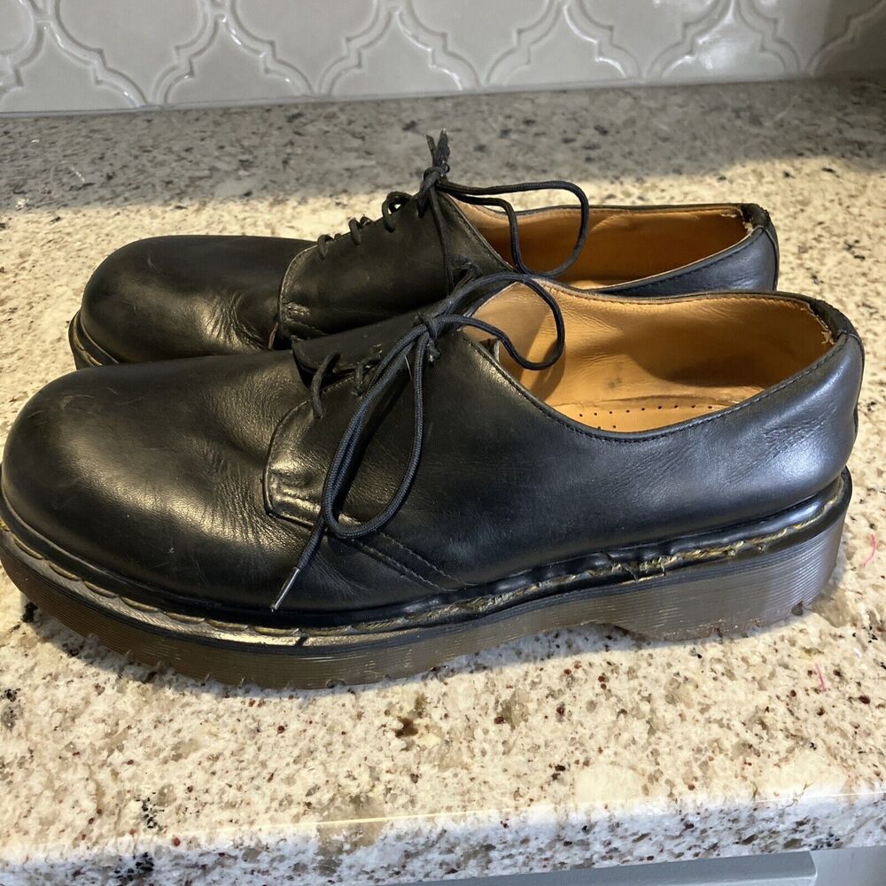 Dr Doc Martens 1461 Smooth Leather Oxford Shoes Black Mens 8 womens 9.5